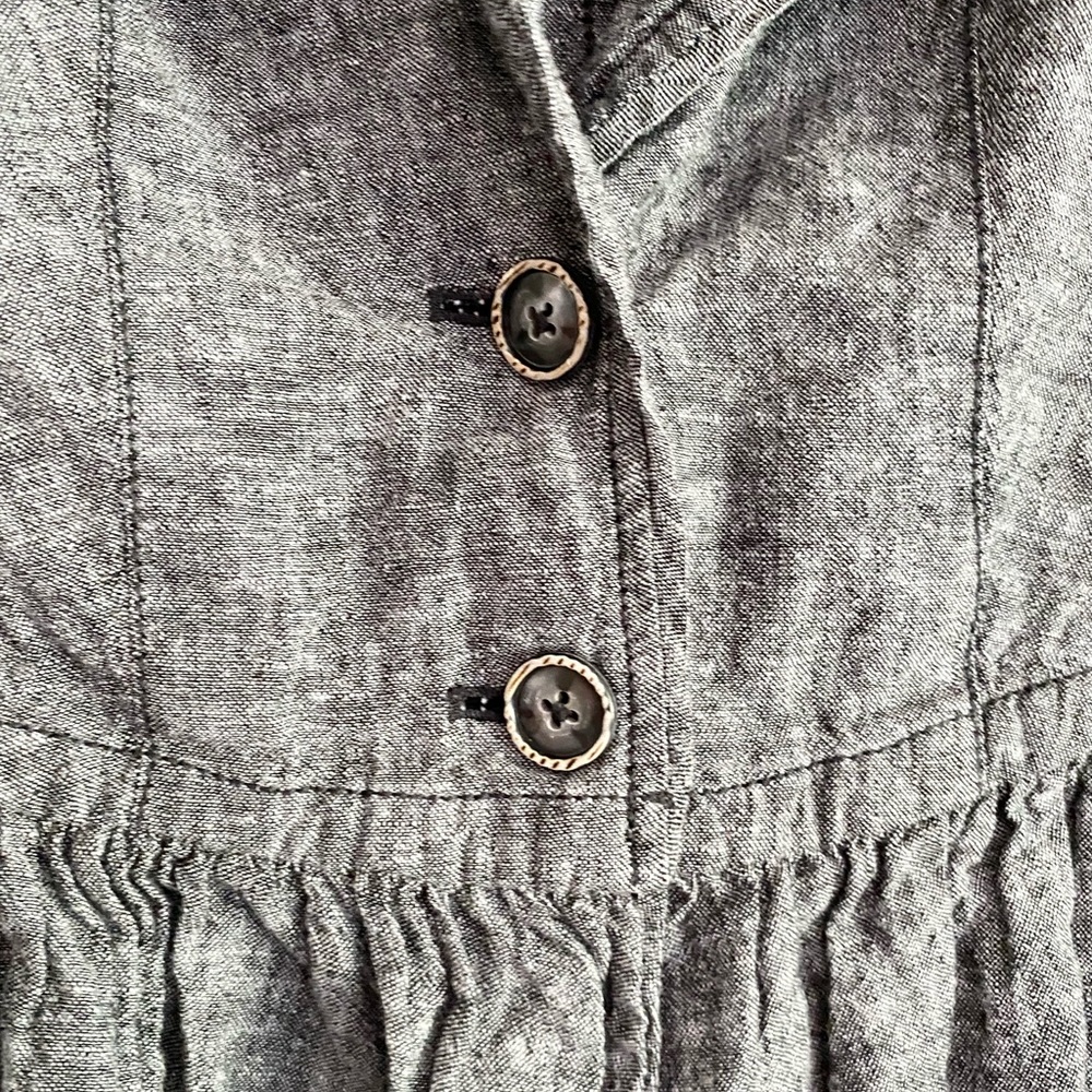 Free People Gray Ruffle Blazer Jacket Small - Picture 7 of 14